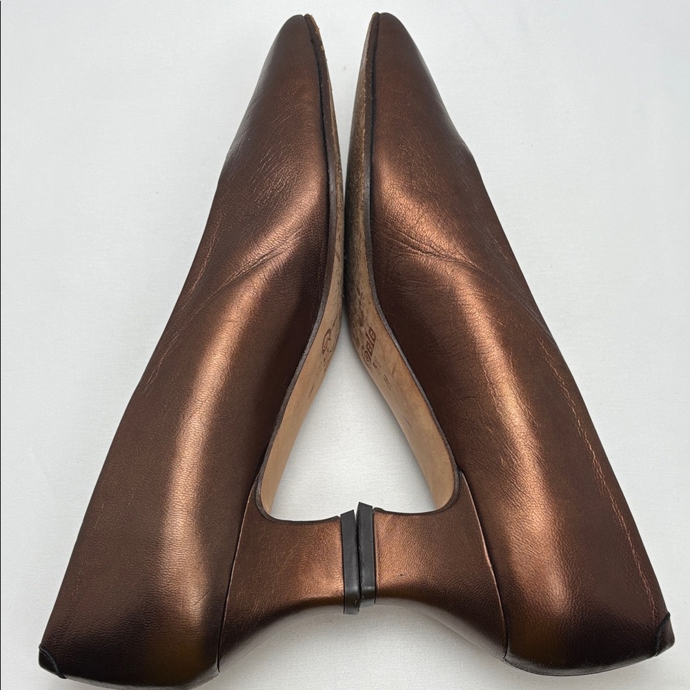 Vintage Golo Metallic Bronze Leather Women 6.5‎ 1980s Power Pump #249